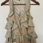 Ryu  Anthropologie Lace Ruffle front Lagenlook‎ Vest Size Small Festival Photo 0