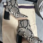Tory Burch Black and Cream Snakeskin Ankle Boots Photo 1