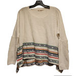 Love Stitch Knit Sweater Pullover Bohemian Colorful Trim‎ S/M Photo 0