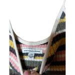 American Eagle  AE ribbed knit striped crop tank top green ivory pink size Large Photo 3