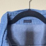 Brandy Melville Peyton Denim Crop Top Short Sleeve Blue Cotton Button-Front Sz S Photo 11