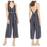 Rails  Serena NWT Blue/White Striped Open Back Jumpsuit Cropped Wide Leg Large Photo 3