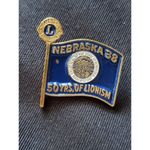VTG Lions Club Nebraska 38 50 Yrs of Lionism Seal State Pin Masonic Stam… Photo 1