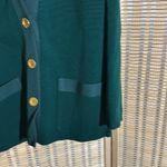 Devernois Paris Vintage 1970s Forest Green Preppy Cardigan Sweater Blazer Size 18 Photo 7