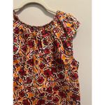 Marni Women's S Orange Multi Floral Blouse Short Sleeve Top Photo 5