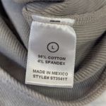 LA Luxe Rib Knit Long Sleeve Bodysuit Gray Beige Size L Brown Size L Photo 3