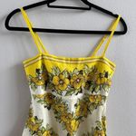 ALEMAIS Gisela Floral Linen Sleeveless Midi Dress size US 4 New Yellow Photo 4