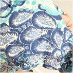 Avenue Handcrafted Tunic Plus Size 26/28 NWT Tropical Print Studded Neckline Blu Photo 12