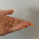 Vintage Gold Tone Rhinestone Easter Egg Brooch Pin Yellow Green Blue Photo 4