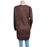 Cute Options  brown long sleeve henley boho top 1X & 3X
 Photo 4