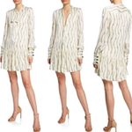 Alexis  Lydia Chain Link Printed Tie Neck Shift Mini Dress Cream Women's Size M Photo 1