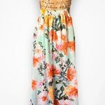 Revamped Women's Light Aqua Green Floral Maxi Dress XS | EUC Photo 3