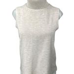 ZARA Cream Ribbed Knit Foldover Turtleneck Sleeveless Pullover Sweater Top Sz M Photo 0