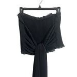 LIONESS Womens Black Pleated Wrap Mini Skirt Size S Zip Closure Photo 2