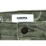 Sonoma Green Camo Jean Shorts Womens 6 High Rise Raw Hem Cut Off Stretch Grunge Photo 3