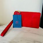 MARKESE Italian Leather Dollaro Clutch Wristlet Wallet Organizer, Red, NWT Red Photo 11