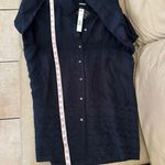 Elie Tahari Lesley Linen Eyelet Shirt in Navy Photo 14