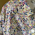 Drapers & Damons size 1X color splashed button front jacket. Blue Photo 9