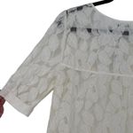 Gap NWT  Womens Sheer Floral Lace Short Sleeve Blouse Top Ivory Sz Large Femini e Photo 8