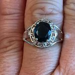 Blue sapphire silver plated ring size 9 Photo 8
