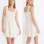 Madewell NEW  Lucie Smocked Tank Mini Dress in‎ Textural Clipdot, XL Photo 1