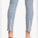 J. McLaughlin  Micro Aegean Link Baxter Blue Patterned Pants Slash Zipper Pockets Photo 5