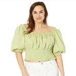 Levi's NWT Plus Tilly Smocked Blouse IN Color Nile Lime Green 4X Photo 2