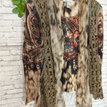 Vintage Y2K Boho Paisley Crochet Tie Dye Vest and Sweater Combo Brown Size M Photo 2