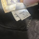 LA JOANNE Leather & Suede Vintage Moto Jacket Black Size Small Puff Sleeve Belt Photo 12