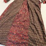 Brown & Red Bohmeian Floral Printed Beaded Maxi Dress Size Medium EUC Photo 6