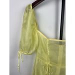 Serpenti Yellow Lulu Sheer Mesh Satin Puff Sleeve Fairy Babydoll Dress Size M Size M Photo 1