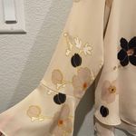 LC Lauren Conrad V-Neck Floral Peach Long Bell Sleeve Blouse Photo 2