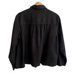J Jill Womens Linen Button Up Jacket Sz MP Minimalist Capsule Wardrobe Lagenlook Black Photo 2
