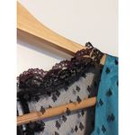 Vintage Handmade Lace Shimmer Blue Princess Dress Puff Sleeve Teal Princesscore Photo 3