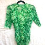 Ganni  Floral Ruched Stretch Mesh Top Photo 1