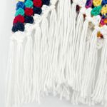 Womens Boho Hippie Festival Beach Fringe Granny Square Crochet Cropped Top White Size M Photo 3