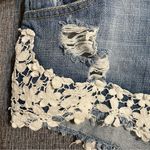 Carmar Denim Shorts With Flower Lace Trim Blue Size 25 Photo 1