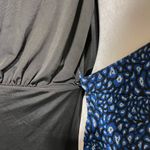 Susan Graver New Animal Print Mesh Midi Wrap Dress Blue Black Size Medium Photo 12