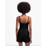 Madewell  Squareneck Romper Jet Black Minimalist Linen Blend Classic US 6 NWT Photo 3