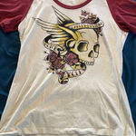 Harley Davidson Women's Shortsleeve Shirt Large Sugar Skull EUC Arkansas Photo 0