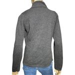 Vince  Women’s L Charcoal Gray Wool Leather Asymmetrical Zip Up Jacket Sweater Photo 7