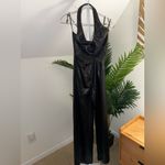 Amanda Uprichard  X Revolve Isadore‎ Faux Leather Jumpsuit in Black size small Photo 4