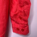 Coldwater Creek 100% Linen Textured Long Sleeve Coral Button Up Collared Blouse Photo 3