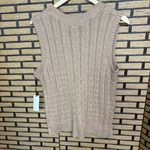 Cupcakes & Cashmere Tan Cable Knit Sweater Vest Size Medium Photo 1