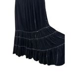 Chicos Black Velvet Silk Blend Maxi Skirt Tiered Ruffle Elastic Waist Size L Size L Photo 5
