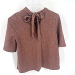 Anthropologie  Current Air Bette Tie-Back Cotton Contemporary Brown Blouse Top Photo 7