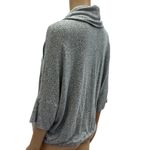 Heather Gray Cowl Neck Drawstring Waist 3 Quarter Batwing Sleeve Knit Top Size S Photo 4