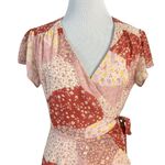 Blue Rain Vintage Patchwork Prairie Bohemian Maxi Wrap Dress Size Medium Ruffle Photo 3