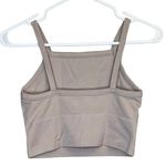 Aerie Ribbed Seamless High Neck Longline Bralette Size Extra Small Stone Grey Photo 2