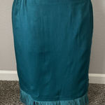 VTG Criscione New York Women’s Teal Skirt With Fringe Boho Western skirt sz Med Blue Photo 0